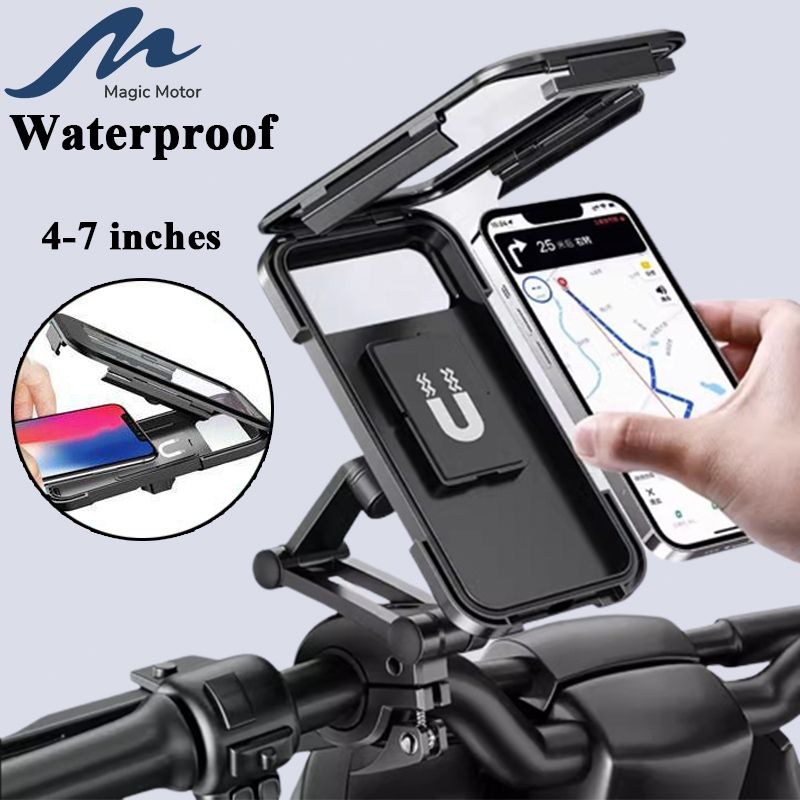 Waterproof Magnetic Large Size 🧲 Bike/Cycle Rotating Mobile Holder with Box Packing