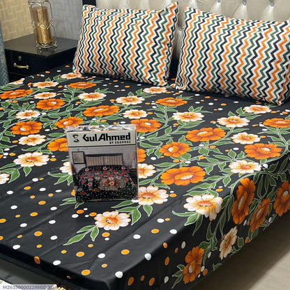 Cotton Salonica Printed Double Bedsheet