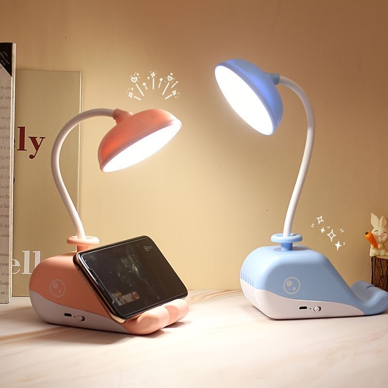 🐳 Rechargeable 3-Mode Gear Whale Shape Desktop LED Lamp