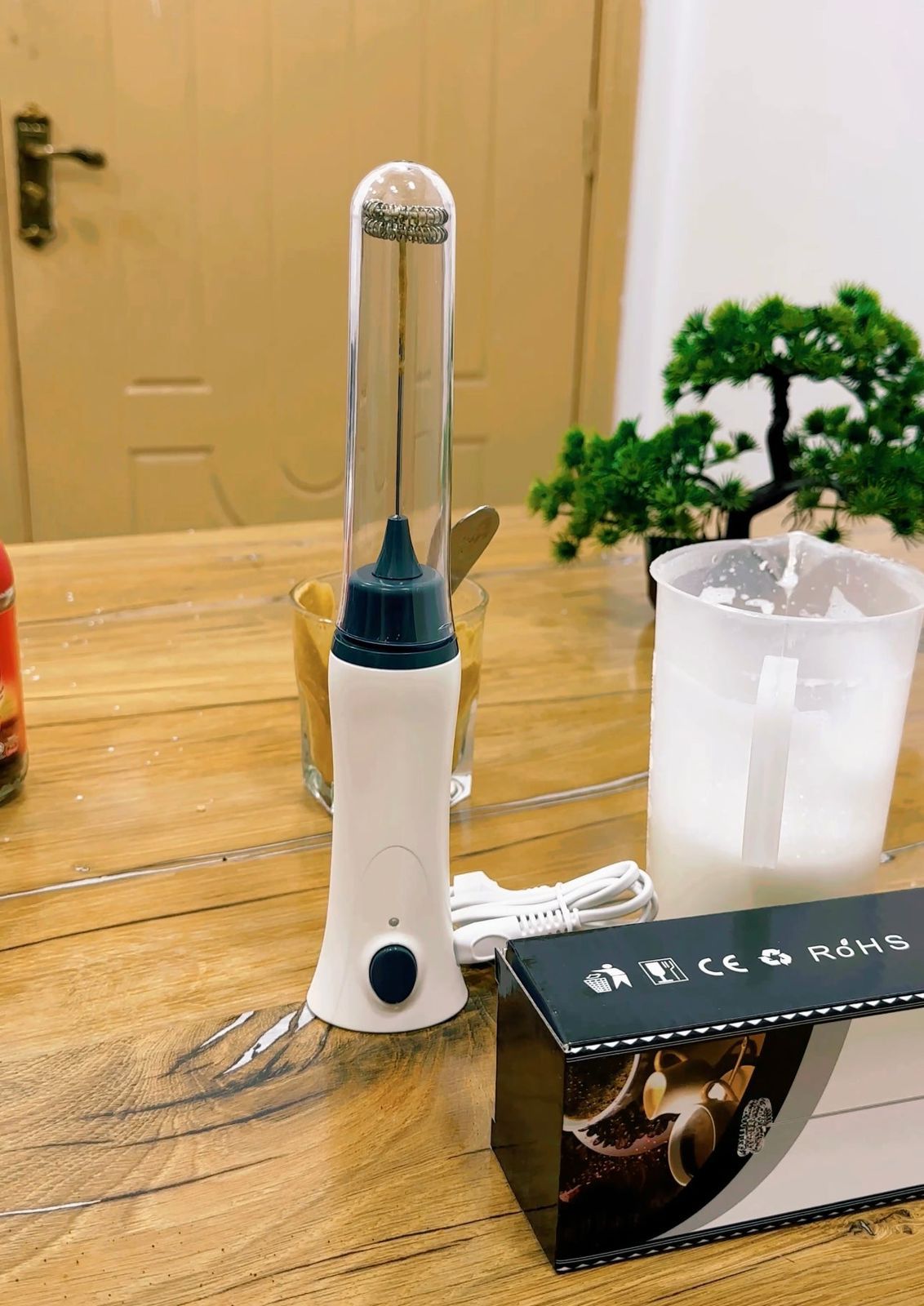 Heavy Duty 2in1 Rechargeable + Direct Power Milk Frother Coffee Beater