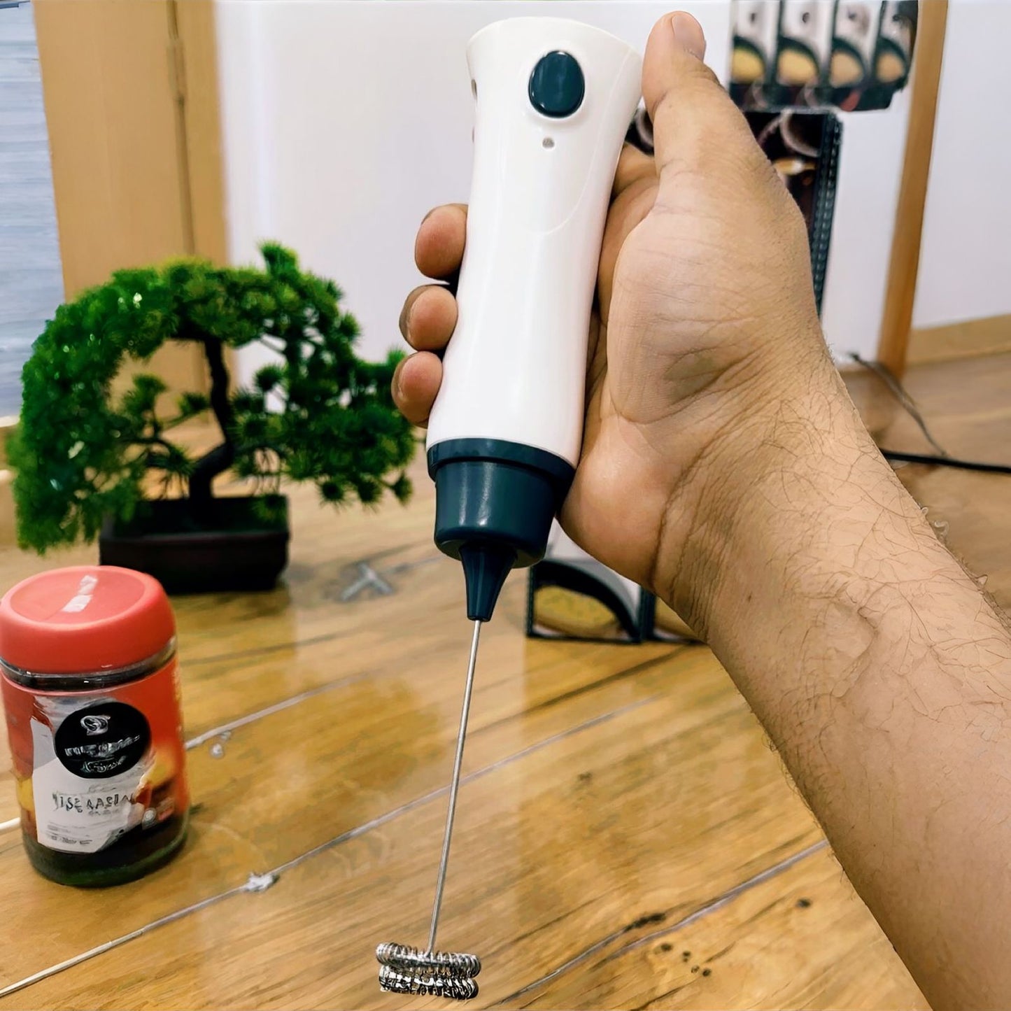 Heavy Duty 2in1 Rechargeable + Direct Power Milk Frother Coffee Beater