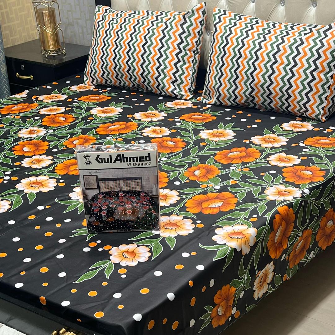 Cotton Salonica Printed Double Bedsheet